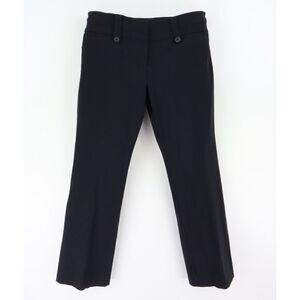 Studio‎ 253 Dress Pants Womens Sz 14 Black Stretch Straight Leg Mid Rise Buttons